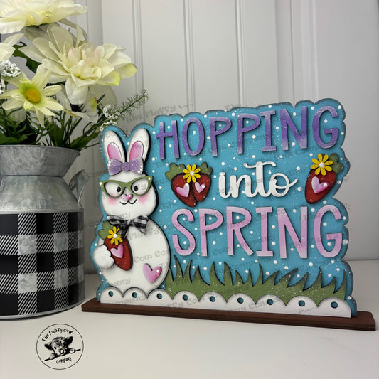 Hopping into Spring Bunny Shelf Sitter