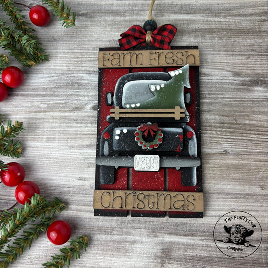 Farm Fresh Christmas Truck Ornament