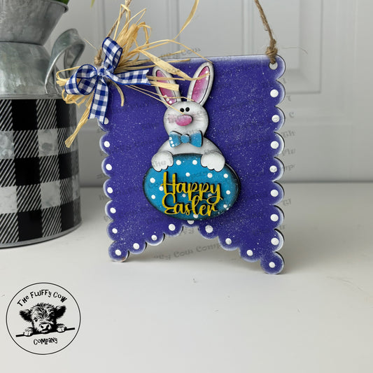 Happy Easter Bunny Banner Ornament