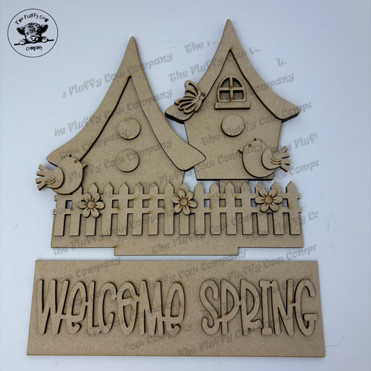 Welcome Spring - Window Box Frame - Insert Only - Wood Blank Craft Project