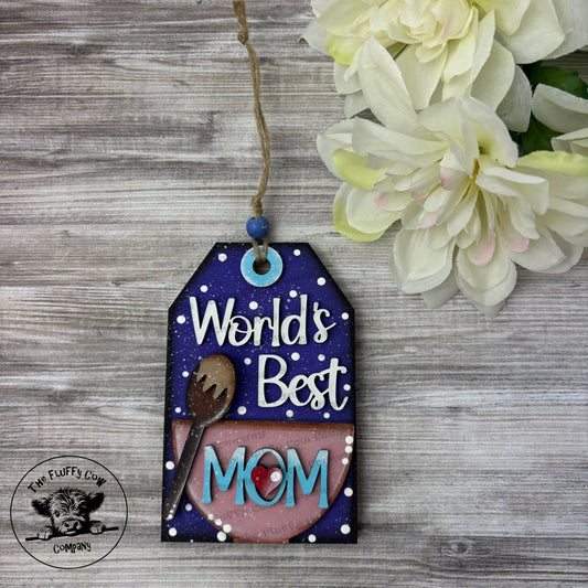 Worlds Best Mom, Gift Card Holder, Ornament, Car Charm, Home Decor