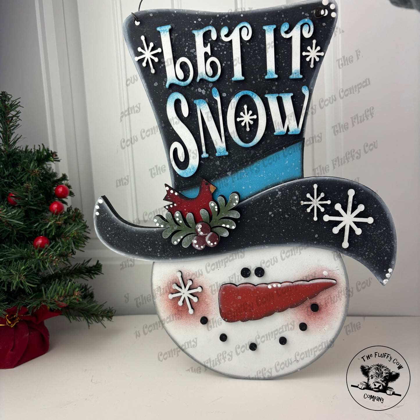 Let It Snow Snowman Head Wall Hanger