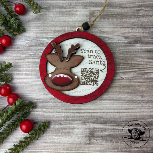 Santa Tracker Reindeer, Christmas Ornament