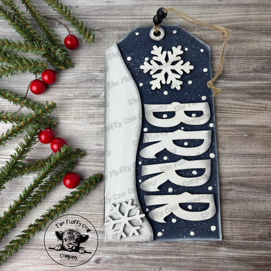 Brrr Tag Christmas Decorations or Tree Ornament