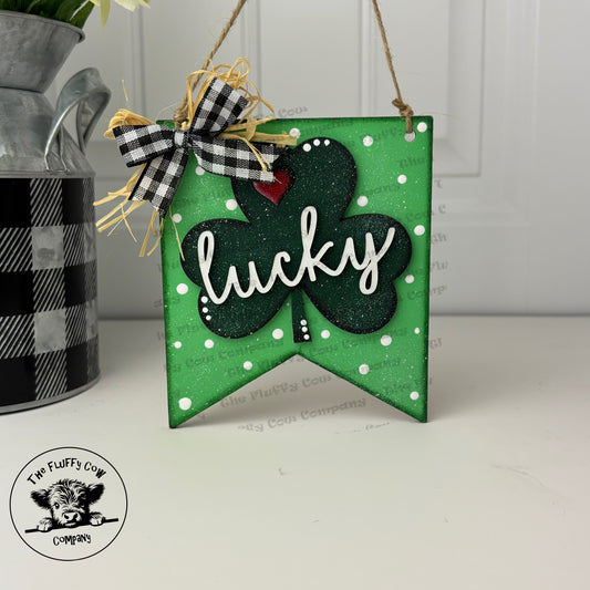 Lucky St Patrick’s Day Banner Ornament Wall Hanger