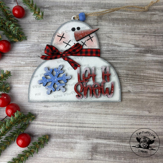 Let It Snow Snowman Christmas Tree Ornament