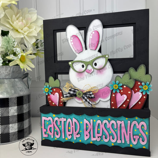 Window Box Frame Shelf Sitter With Easter Blessing Insert