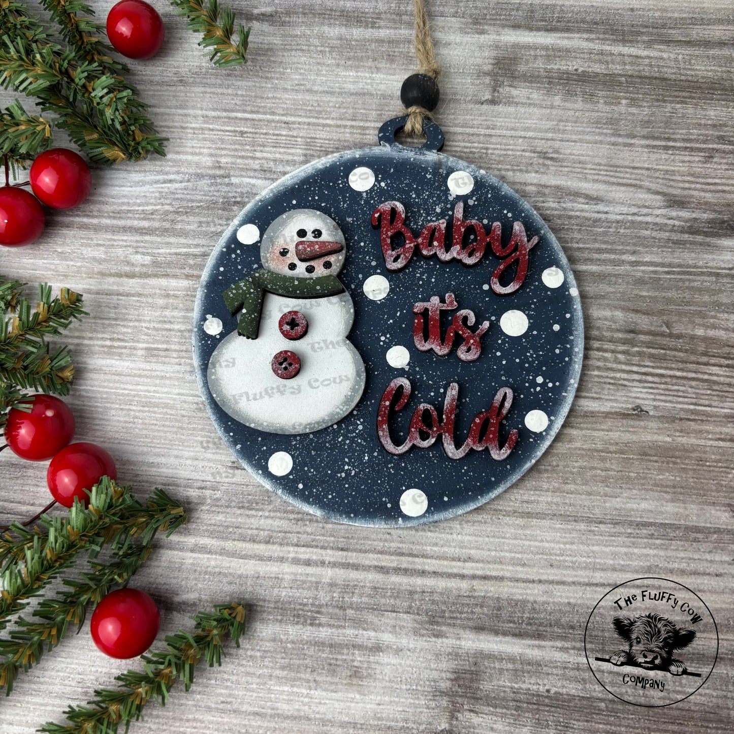 Baby It’s Cold Snowman Disc Christmas Tree Ornament