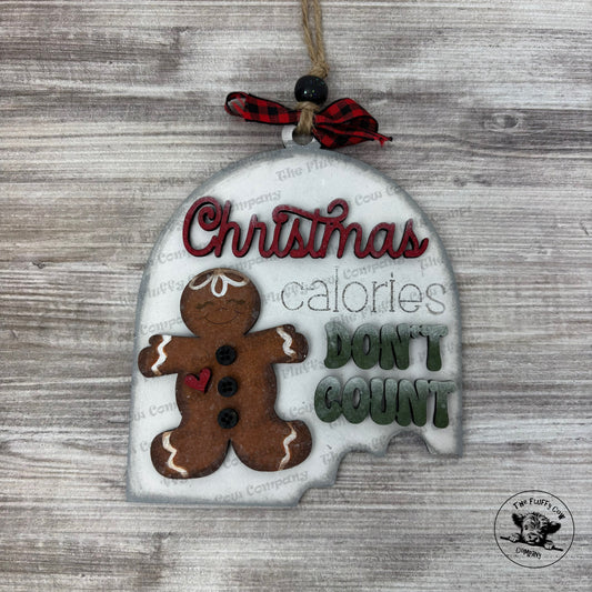 Gingerbread Christmas Calories Done Count Ornament
