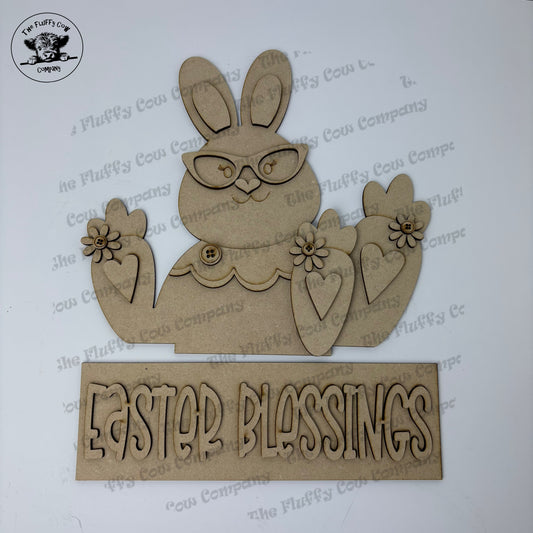 Insert Only - Easter Blessings - Window Box Frame Shelf Sitter- Wood Blank Craft Project