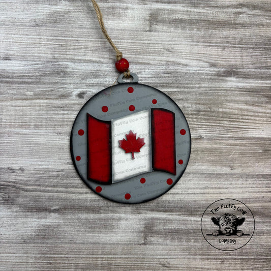Canadian Flag Car Charm - Christmas Ornament