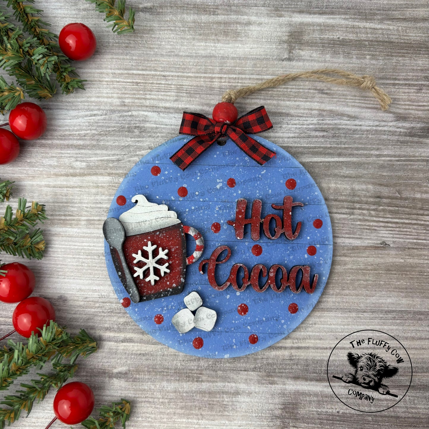 Hot Cocoa Disc Christmas Ornament