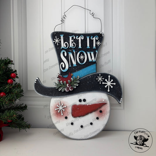 Let It Snow Snowman Head Wall Hanger