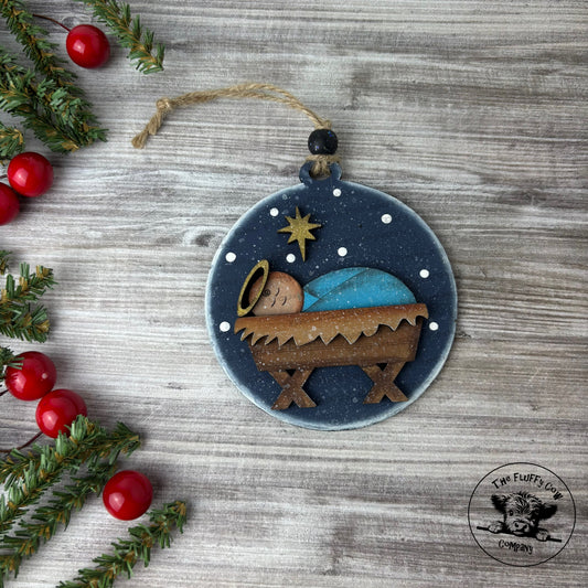Christmas Ornament Baby Jesus in Manger