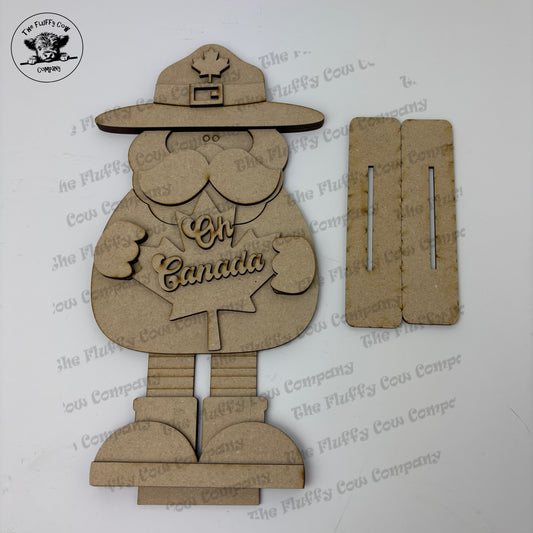 Oh Canada - Mountie Standing - Wood Blank -Craft Project
