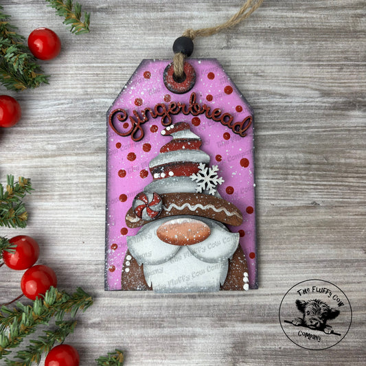 Gingerbread Gnome Tag Christmas Ornament