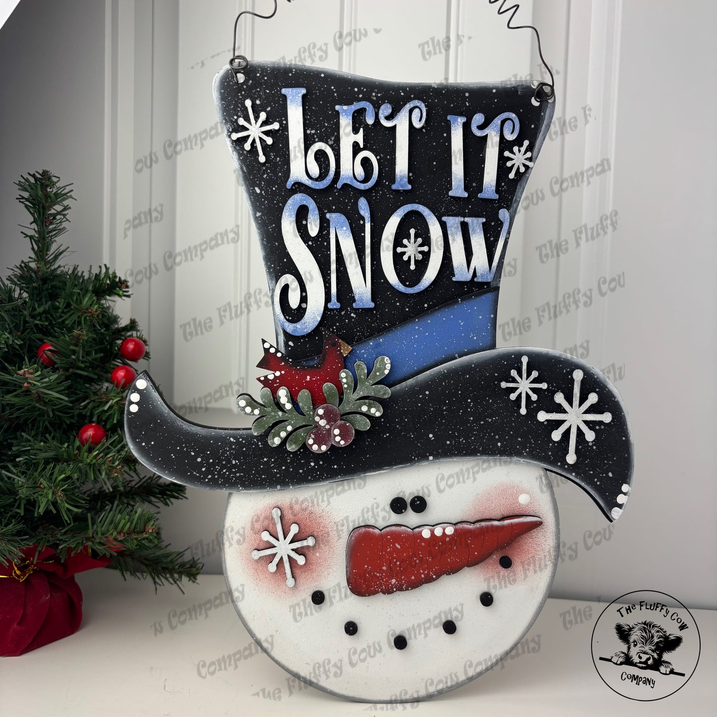Let It Snow Snowman Head Wall Hanger