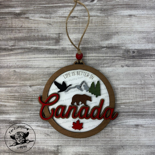 Life Is Better In Canada Car Charm Ornament