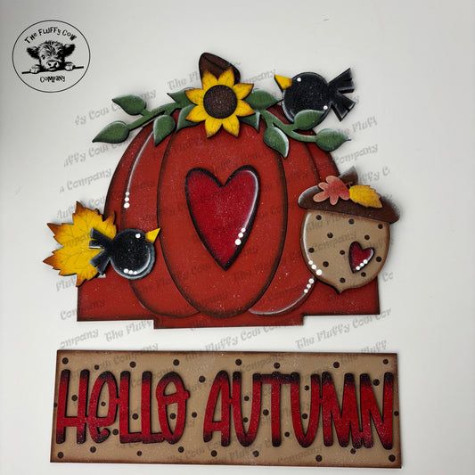 ***Insert Only - Hello Autumn Insert**  For Window Box Shelf Sitter Picture Frame