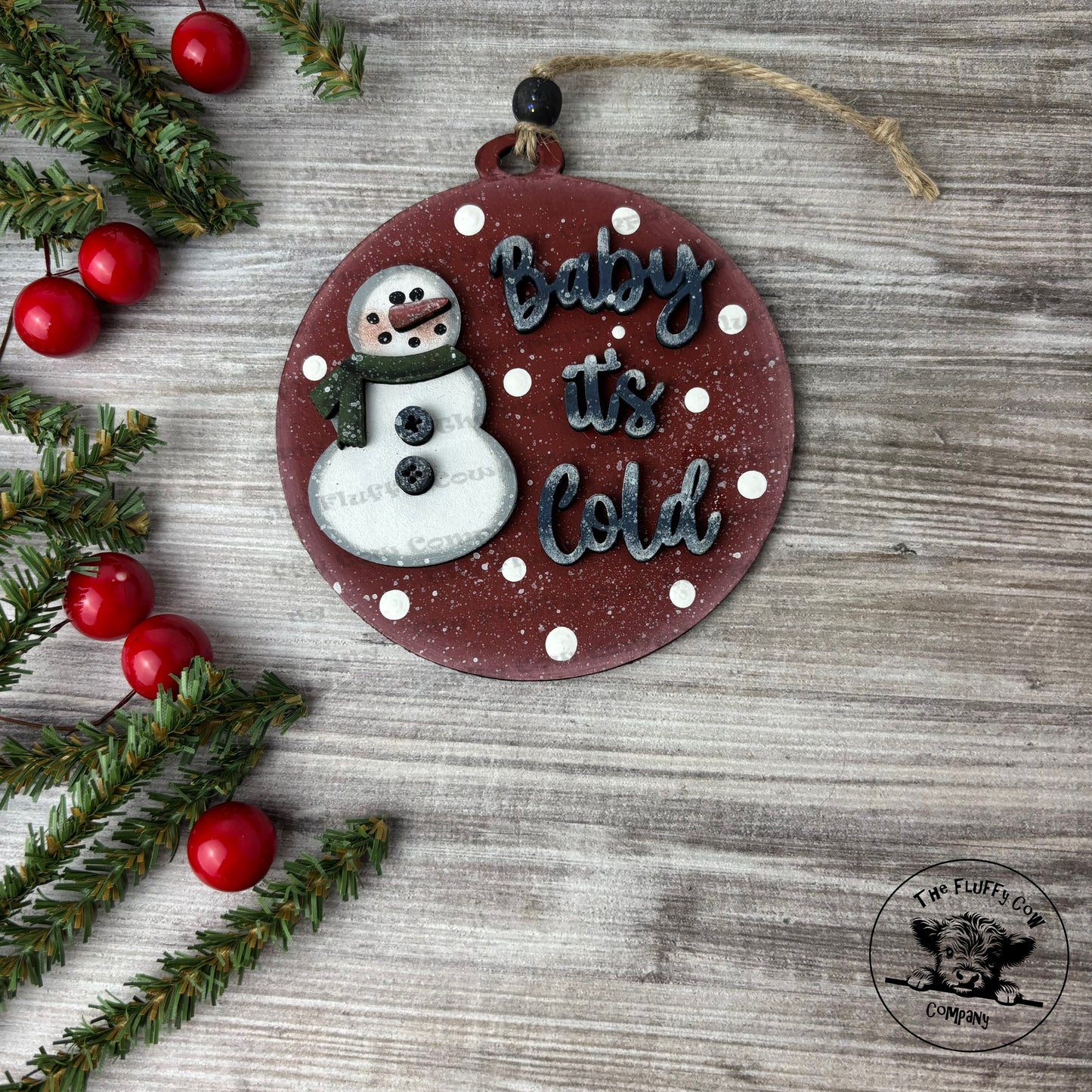Baby It’s Cold Snowman Disc Christmas Tree Ornament