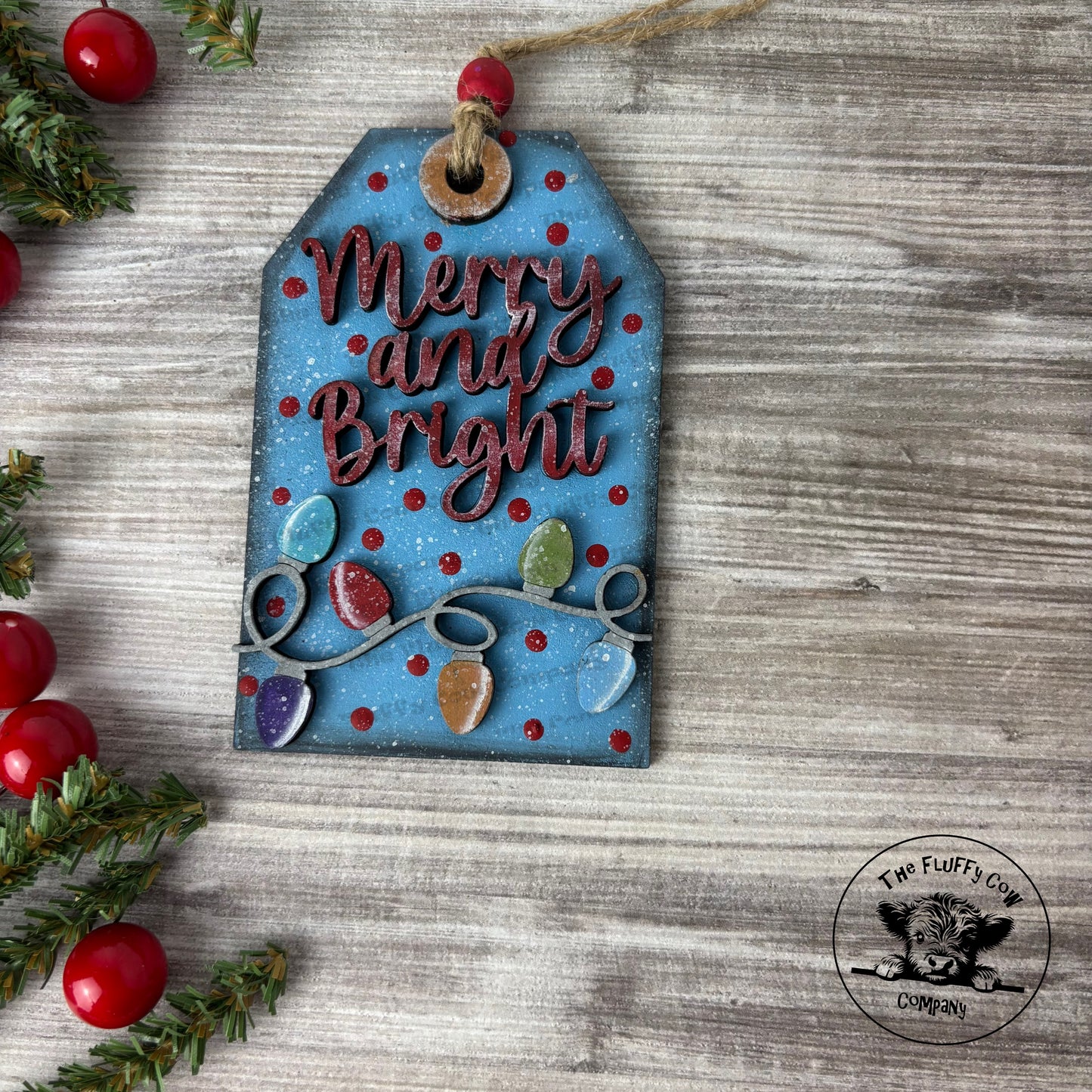 Merry & Bright Christmas Tree Ornament