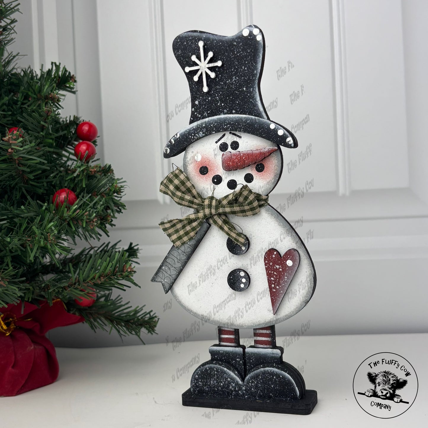 Primitive Standing Laser Cut Snowman Smaller Shelf Sitter