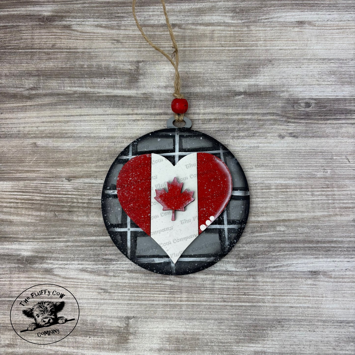 Heart Canadian Flag Car Charm Ornament